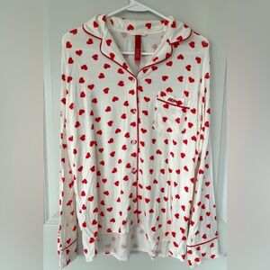 Skims 2024 Valentines Day Collection Long sleeve Button up Pajama Set
